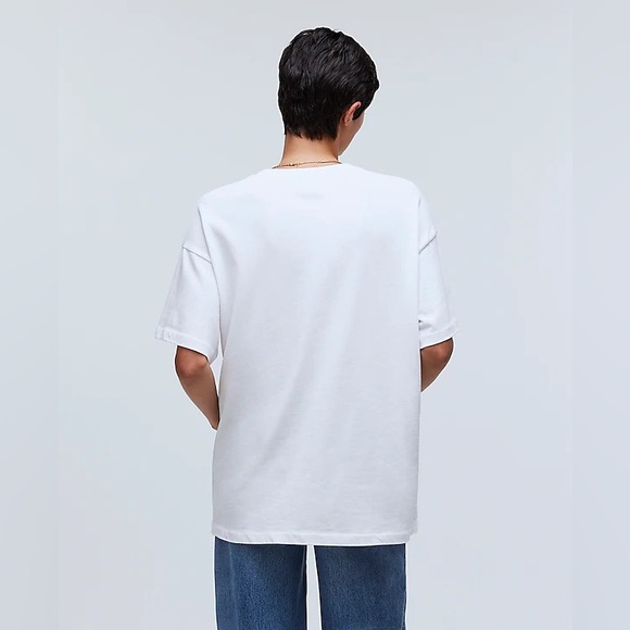 Garment-Dyed Oversized Pocket Tee in White - Picture 2 of 4